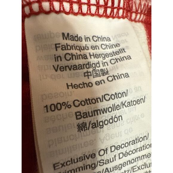 Madewell Ciao For Now Red Striped Short Sleeve Crew Neck Crop Tee T-Shirt Top S - Picture 5 of 5